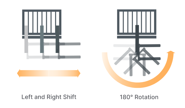 3-way forklift 180° Rotation